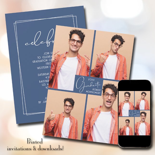 Invitación Graduación 4 Fiesta de Collage de fotos (Subido por el creador)