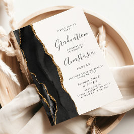 Invitación Graduación Agata Oro Negro 2026