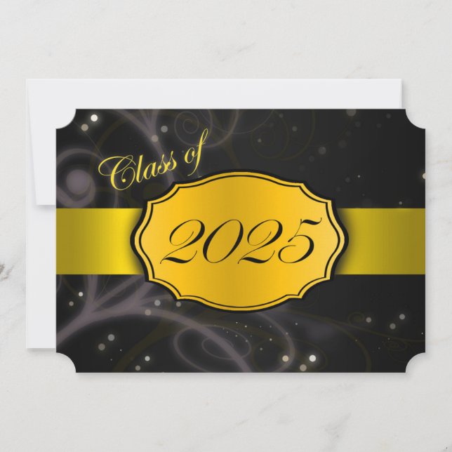 Invitación Graduación Amarillo y Negro 2025 (Anverso)