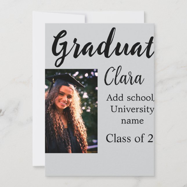 Invitación Graduación añadir clase de nombre de 20xx congrats (Anverso)