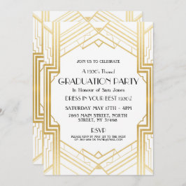 Invitación Graduación Art Déco de los años 1920 invita a Fies