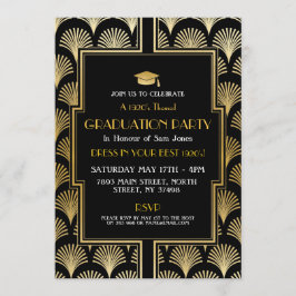 Invitación Graduación Art Déco de los años 1920 invita a Gats