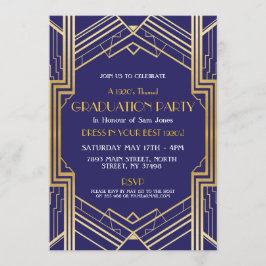 Invitación Graduación Art Déco de los años 1920 invita a Gats