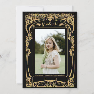 Invitación Graduación Art Nouveau de la época victoriana vint
