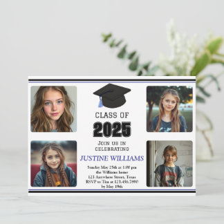 Invitación Graduación azul
