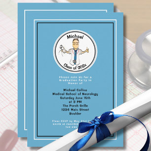 Invitación Graduación azul de la Escuela de Medicina