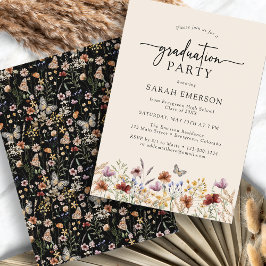 Invitación Graduación Boho Negra