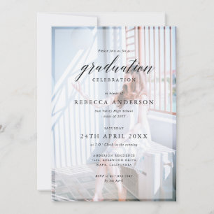 Invitación Graduación caligráfica personalizada de 2 Modas fo