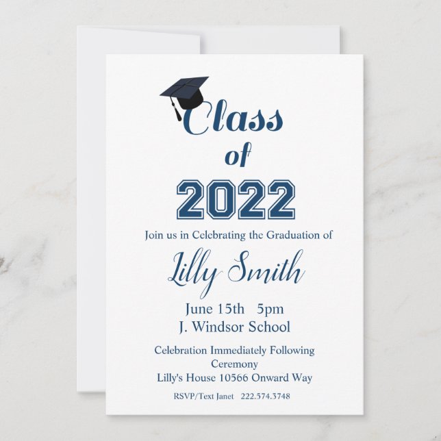 Invitación Graduación, clase de 2022 (Anverso)
