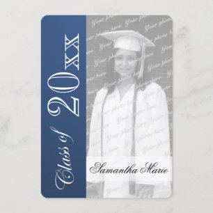 Invitación Graduación Clase de Foto de Graduación Azul