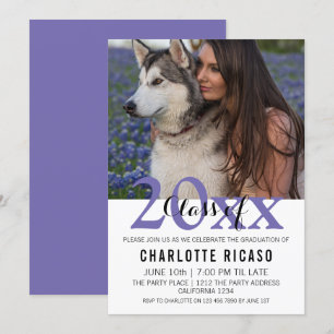 Invitación Graduación Clase de Personalizada Moderna (Púrpura