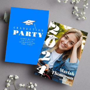 Invitación Graduación Clase Fotográfica De Tipografía Azul De