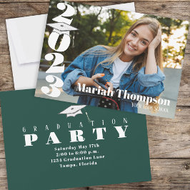 Invitación Graduación Clase Fotográfica De Tipografía Verde D