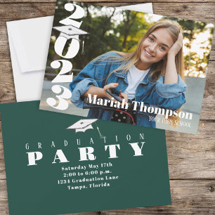 Invitación Graduación Clase Fotográfica De Tipografía Verde D