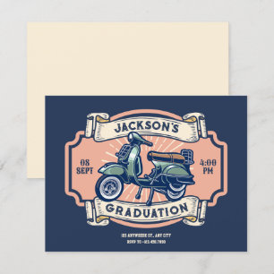 Invitación Graduación clásica de motocicleta retro