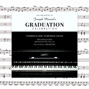 Invitación graduación clásica de piano