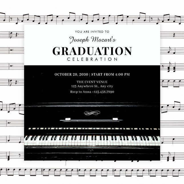 Invitación graduación clásica de piano (Subido por el creador)