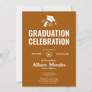 Invitación Graduación clásica tradicional de Siena quemada