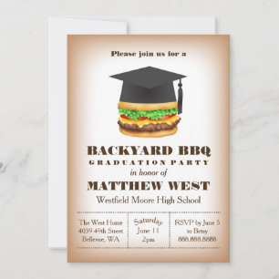 Invitación Graduación Cocina Fiesta de barbacoa de patio tras