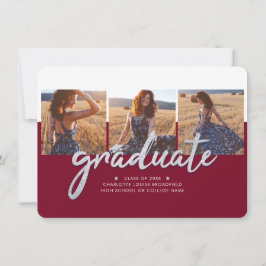 Invitación Graduación Collage de fotos Grad 2025