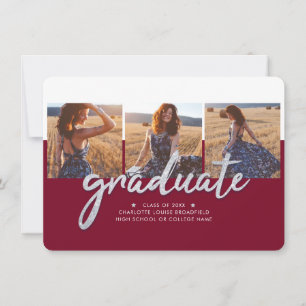 Invitación Graduación Collage de fotos Grad 2025