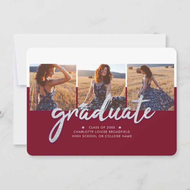 Invitación Graduación Collage de fotos Grad 2025 (Anverso)