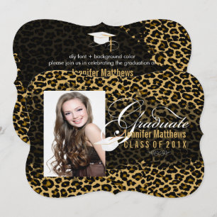 Invitación Graduación con estampado de leopardo de PixDezines