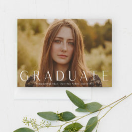 Invitación Graduación con Foto Horizontal Moderna