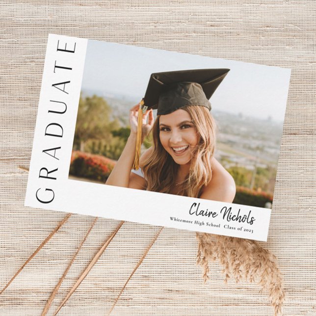Invitación Graduación con Foto Horizontal Moderna (Subido por el creador)