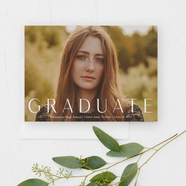 Invitación Graduación con Foto Horizontal Moderna (Subido por el creador)
