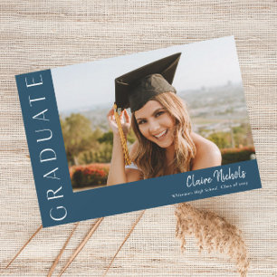 Invitación Graduación con Foto Horizontal Moderna
