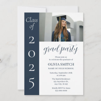 Invitación Graduación con Foto Minimalista