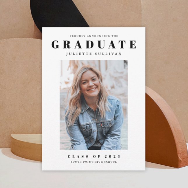Invitación Graduación con Foto Simple y Moderna (Subido por el creador)