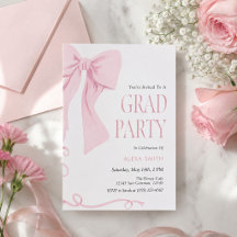 Graduación con lazo rosa estética Coquette 