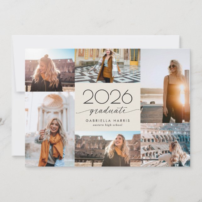 Invitación Graduación con Letra Moderna 2026 (Anverso)