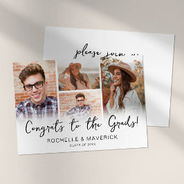 Invitación Graduación conjunta de 4 fotos