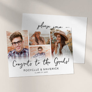 Invitación Graduación conjunta de 4 fotos