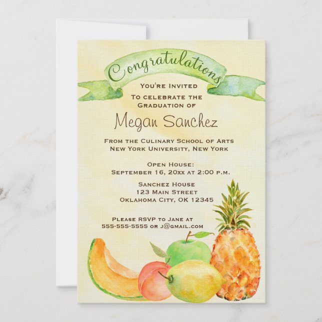 Invitación Graduación culinaria (Anverso)