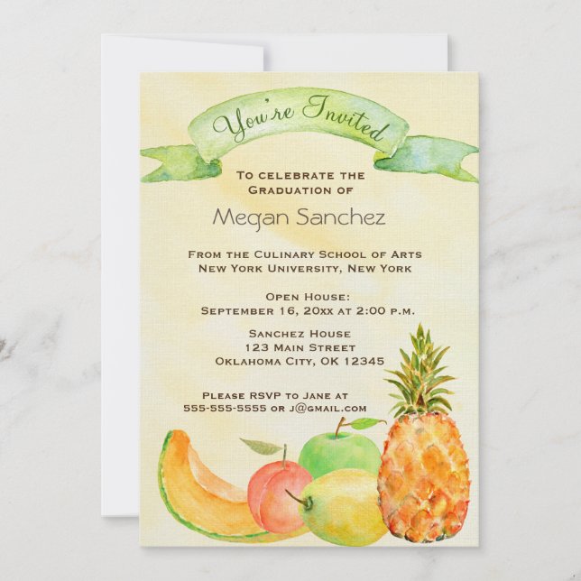 Invitación Graduación culinaria (Anverso)