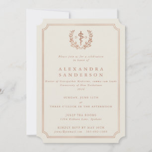 Invitación Graduación Custom_Cream + Rose Gold Foil