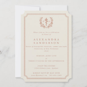 Invitación Graduación Custom_Cream + Rose Gold Glitter