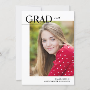 Invitación Graduación de 1 fotos de edición moderna 2025 Grad