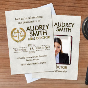 Invitación Graduación de Abogado con Foto