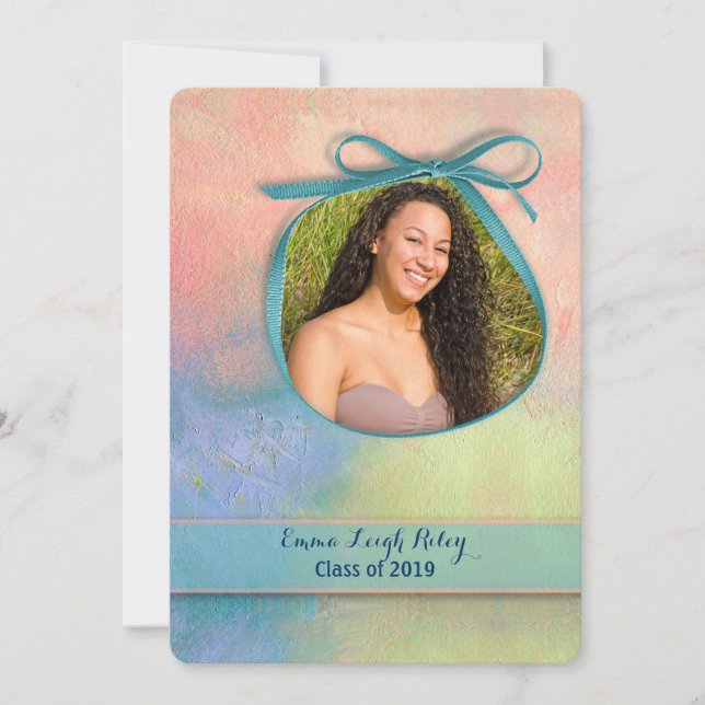Invitación Graduación de acuarela abstracta (Anverso)