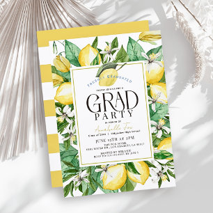 Invitación Graduación de Acuarela de Limón Recién Graduado