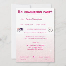 Invitación Graduación de almohadillas de prescripción médica 