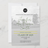 Graduación de amarillo verde personalizado con fot