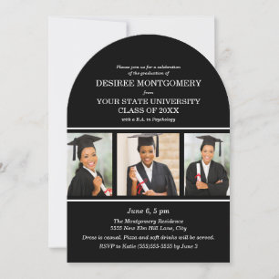 Invitación Graduación de Arco Fotográfico de Black College Un