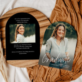 Invitación Graduación de arco fotográfico simple Script 2