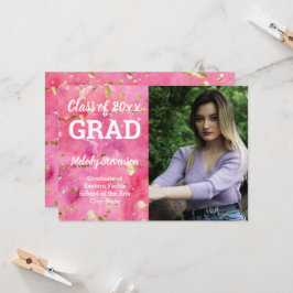 Invitación Graduación de arte de acuarela rosada